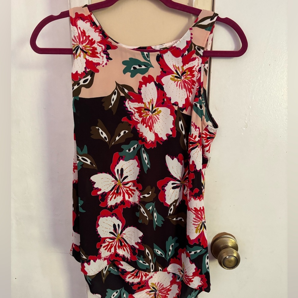 CABI Floral Sleeveless Top - sz XS